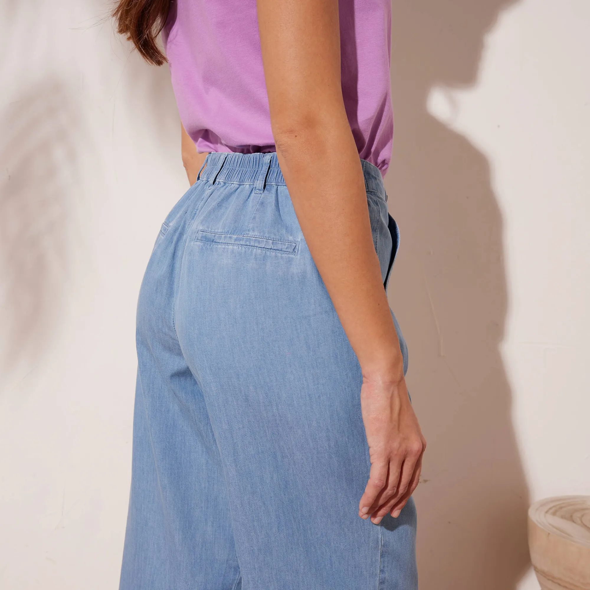 Jeans<Blancheporte Lichte jeans met knooppand bleached