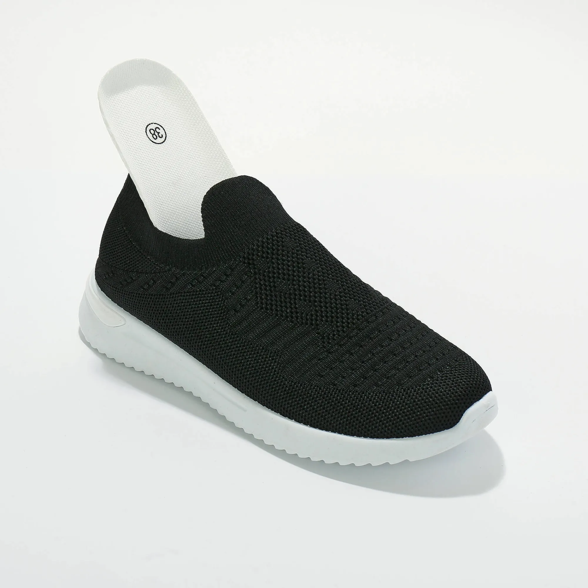 Baskets En Sneakers|Schoenen<Blancheporte Lichte sneakers in meshtextiel, makkelijk aan te trekken zwart