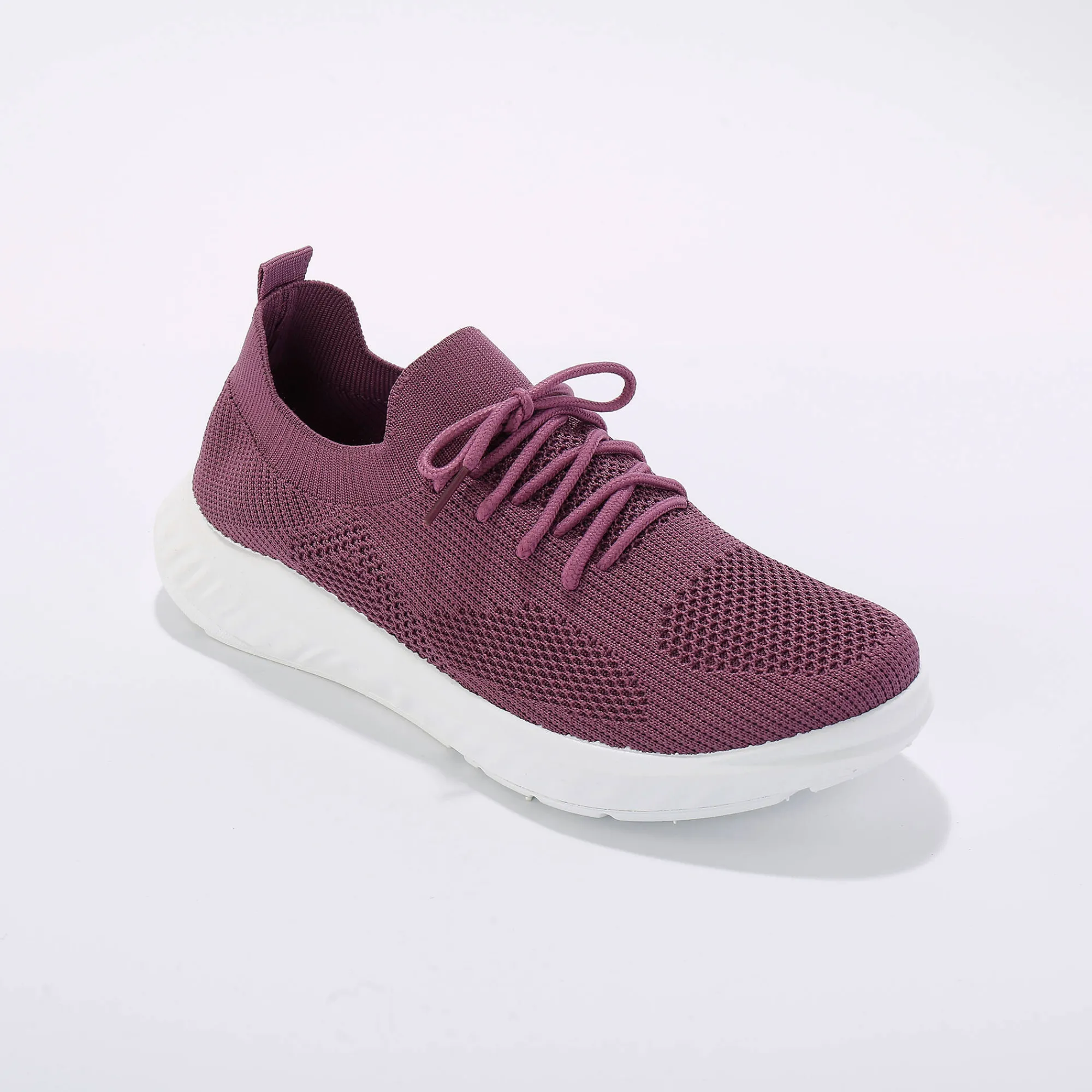 Baskets En Sneakers|Schoenen<Blancheporte Lichte sneakers in meshtextiel, met veters pruim