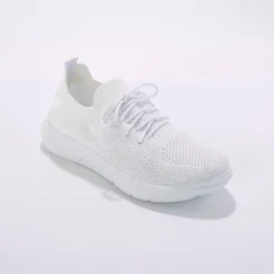 Baskets En Sneakers|Schoenen<Blancheporte Lichte sneakers in meshtextiel, met veters wit
