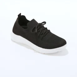 Baskets En Sneakers|Schoenen<Blancheporte Lichte sneakers in meshtextiel, met veters zwart
