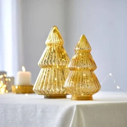 Feesttafel|Lichtgevende Decoratie<Blancheporte Lichtgevende kerstboom met leds, glas goudkleurig