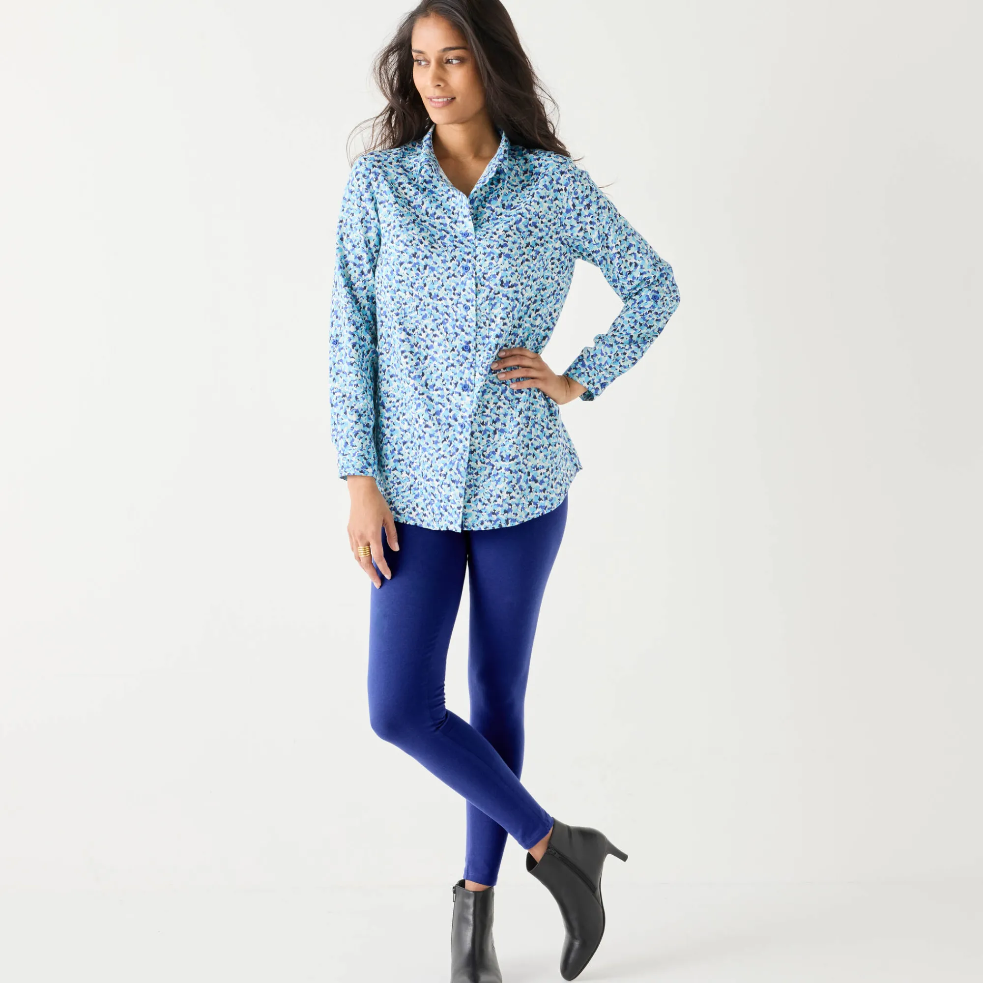 Bloes En Tuniek<Blancheporte Likethemd met minimalistische print marine / felblauw