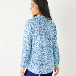 Bloes En Tuniek<Blancheporte Likethemd met minimalistische print marine / felblauw