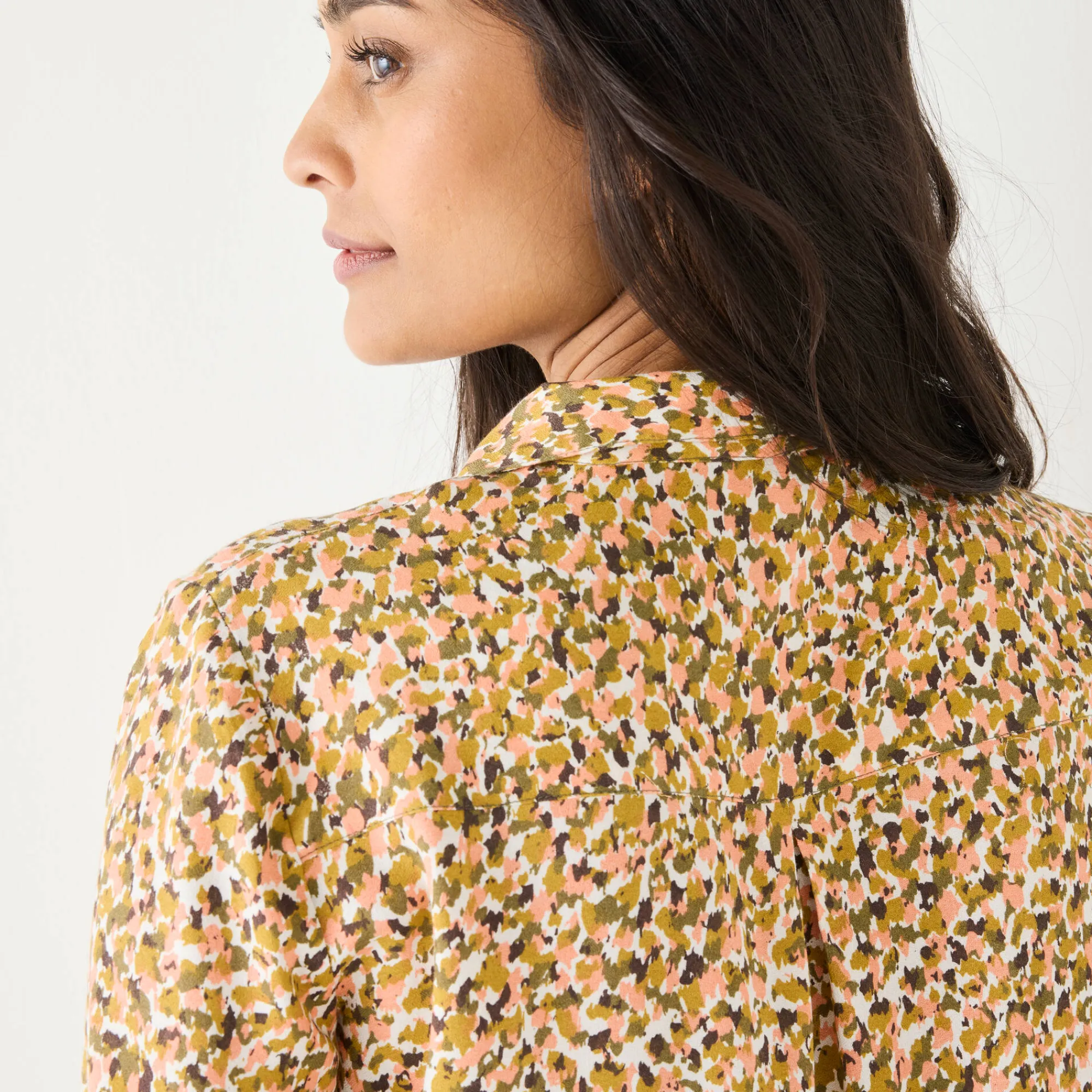 Bloes En Tuniek<Blancheporte Likethemd met minimalistische print chocolade / koraal