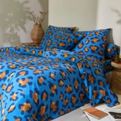 Fantasie Bedlinnen|Kussensloop<Blancheporte Linge de lit Pedro en polycoton imprimé peau de bête blauw