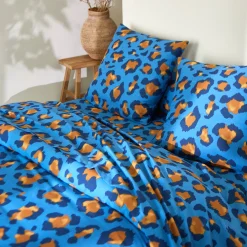 Fantasie Bedlinnen|Kussensloop<Blancheporte Linge de lit Pedro en polycoton imprimé peau de bête blauw
