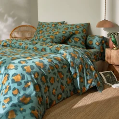 Fantasie Bedlinnen|Dekbedovertrek<Blancheporte Linge de lit Pedro en polycoton imprimé peau de bête groen