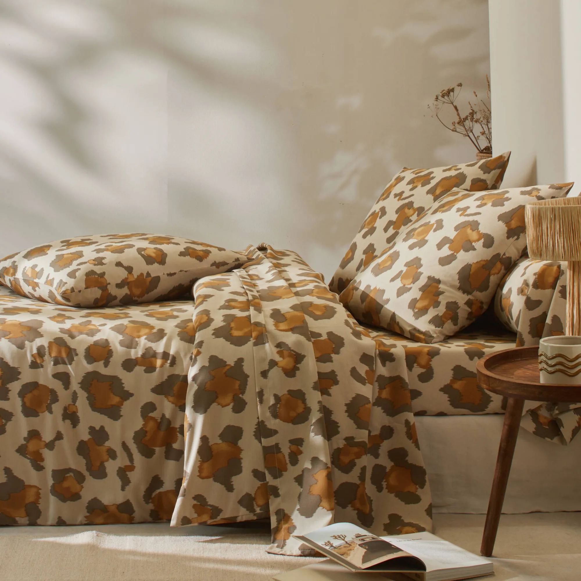Fantasie Bedlinnen|Vlak Laken<Blancheporte Linge de lit Pedro en polycoton imprimé peau de bête zandkleur