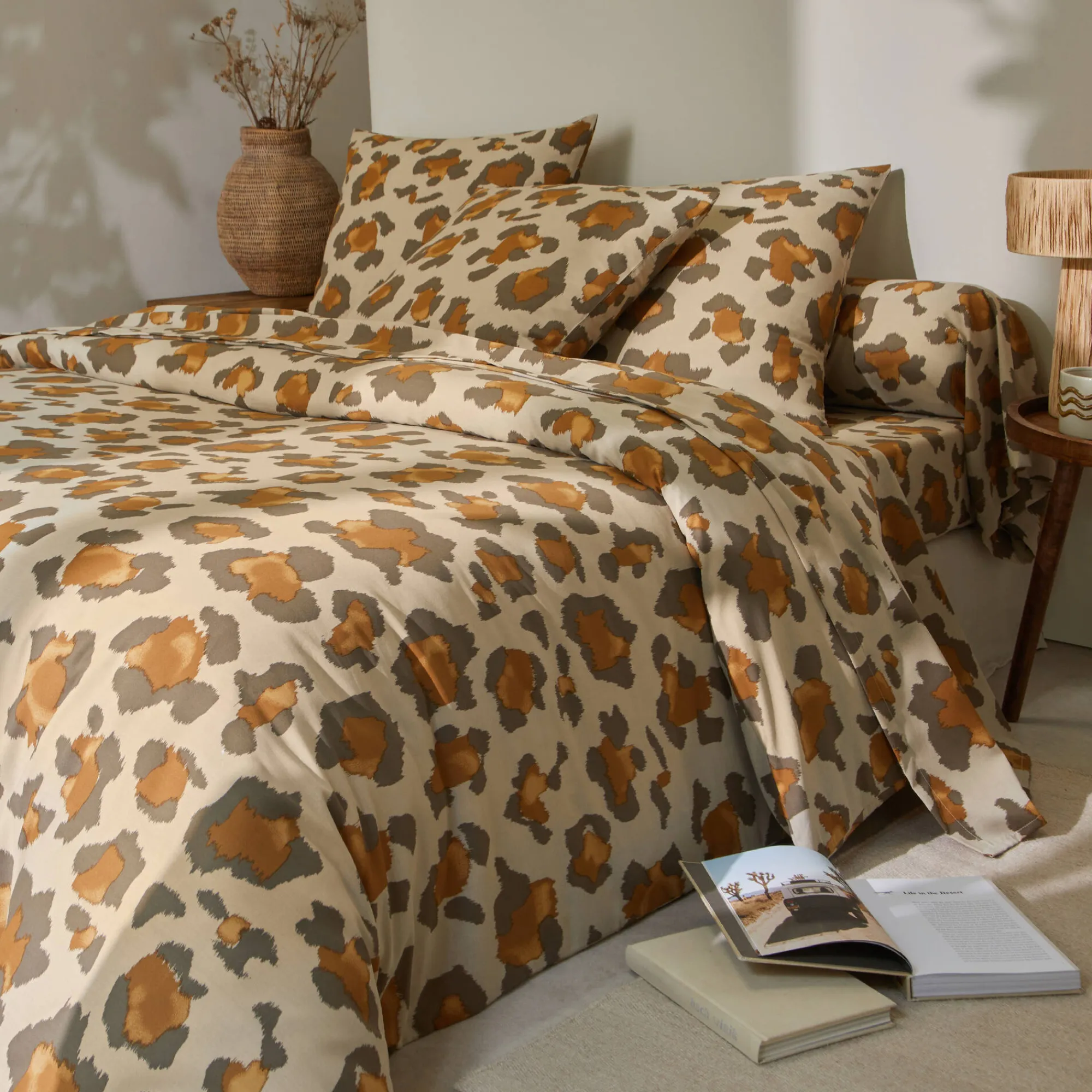 Fantasie Bedlinnen|Vlak Laken<Blancheporte Linge de lit Pedro en polycoton imprimé peau de bête zandkleur