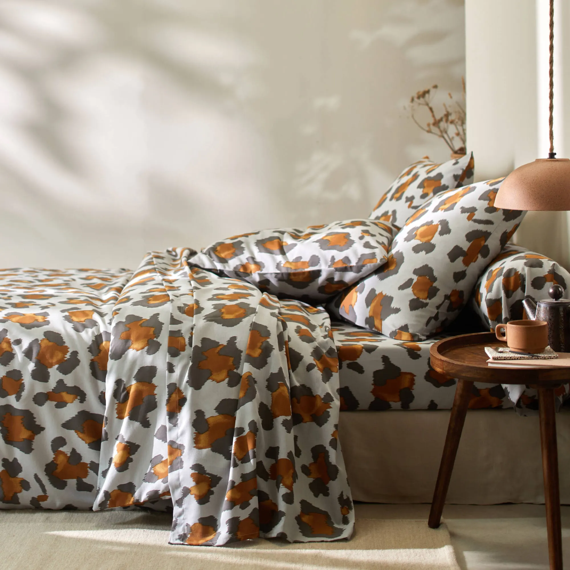 Fantasie Bedlinnen|Vlak Laken<Blancheporte Linge de lit Pedro en polycoton imprimé peau de bête grijs