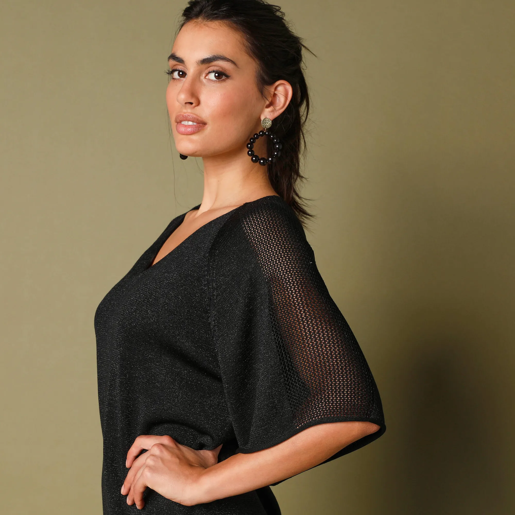 Trui En Vest<Blancheporte Loose trui in Lurex® tricot zwart