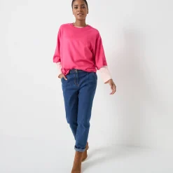 Trui En Vest<Blancheporte Loose trui met ellebooglange mouwen, zachte touch fuchsiaroze