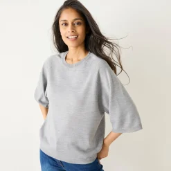 Trui En Vest<Blancheporte Loose trui met ellebooglange mouwen, zachte touch chiné grijs