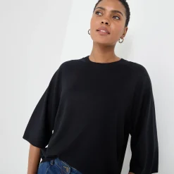 Trui En Vest<Blancheporte Loose trui met ellebooglange mouwen, zachte touch zwart