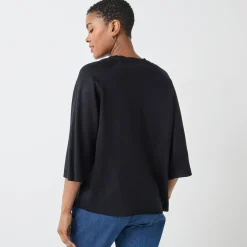 Trui En Vest<Blancheporte Loose trui met ellebooglange mouwen, zachte touch zwart