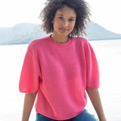 Trui En Vest<Blancheporte Loose trui met ellebooglange mouwen, mix van wol en mohair roze