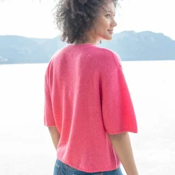 Trui En Vest<Blancheporte Loose trui met ellebooglange mouwen, mix van wol en mohair roze