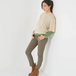 Trui En Vest<Blancheporte Loose trui met ellebooglange mouwen, mix van wol en mohair beige