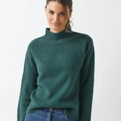 Trui En Vest<Blancheporte Loose trui met opstaande kraag, ruime mouwen dennengroen
