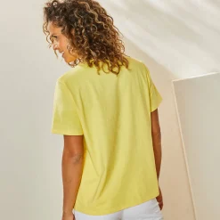 T-Shirt En Topje<Blancheporte Loose' T-shirt in katoen, effen lichtgeel