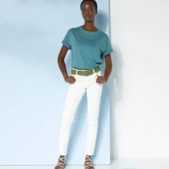 T-Shirt En Topje<Blancheporte Loose' T-shirt in katoen, effen grijsgroen