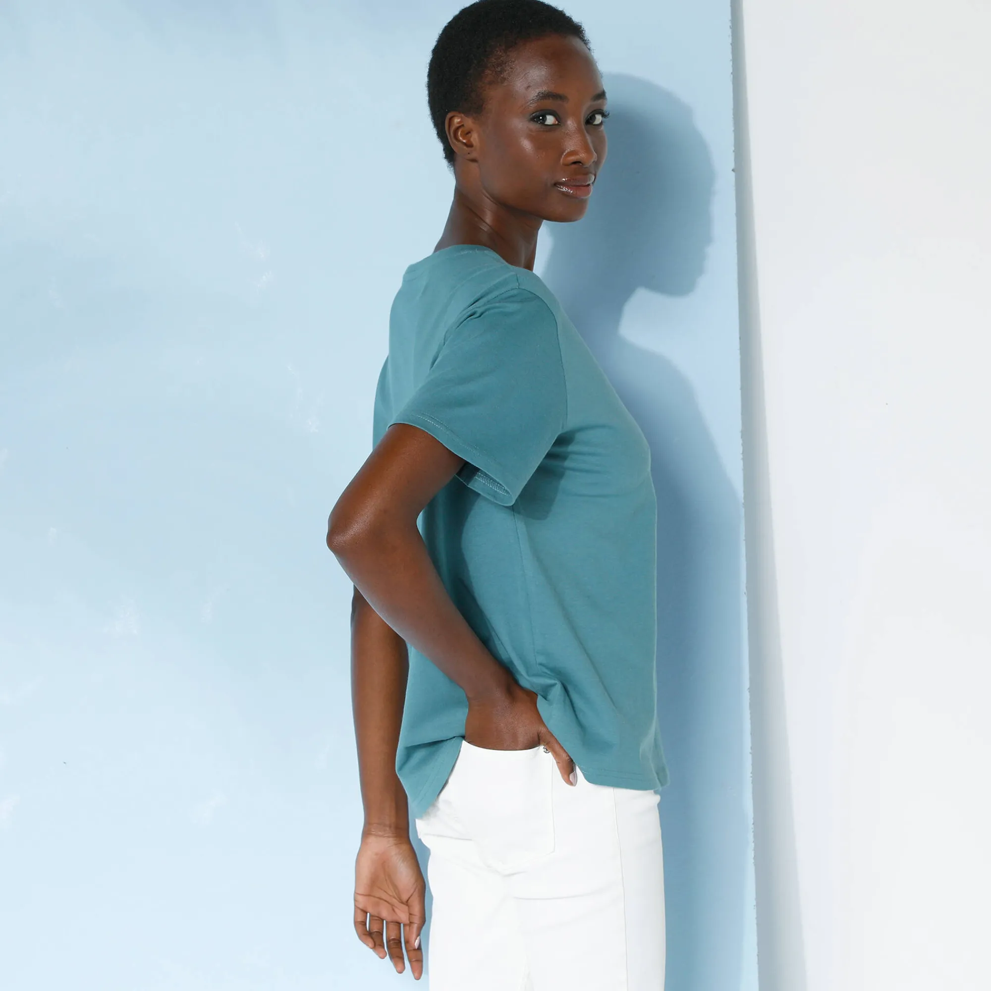 T-Shirt En Topje<Blancheporte Loose' T-shirt in katoen, effen grijsgroen