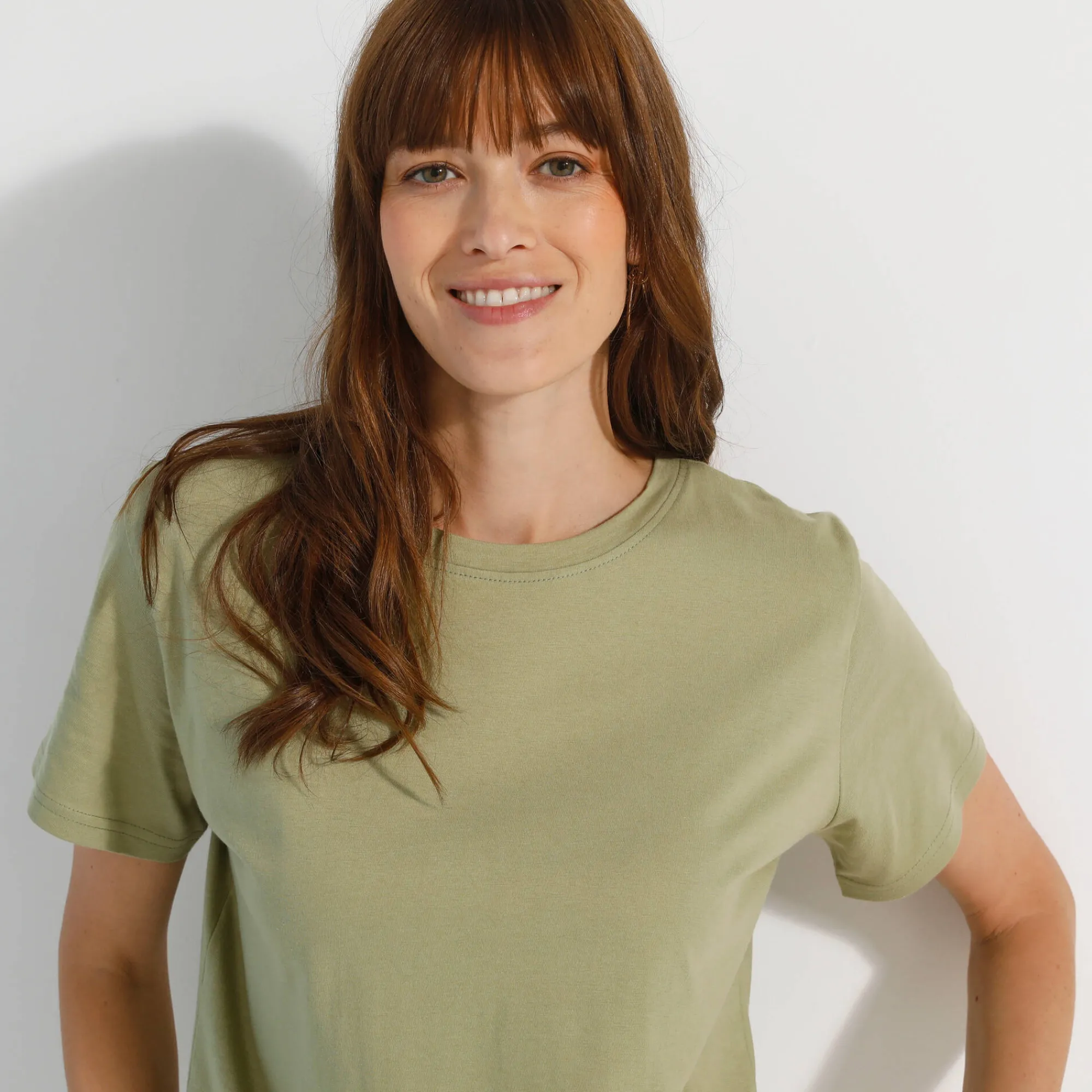 T-Shirt En Topje<Blancheporte Loose' T-shirt in katoen, effen lichtkaki