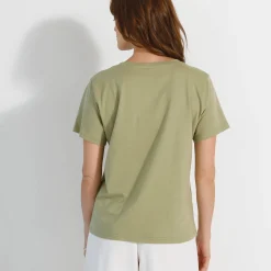 T-Shirt En Topje<Blancheporte Loose' T-shirt in katoen, effen lichtkaki