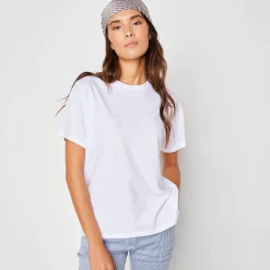 T-Shirt En Topje<Blancheporte Loose' T-shirt in katoen, effen wit