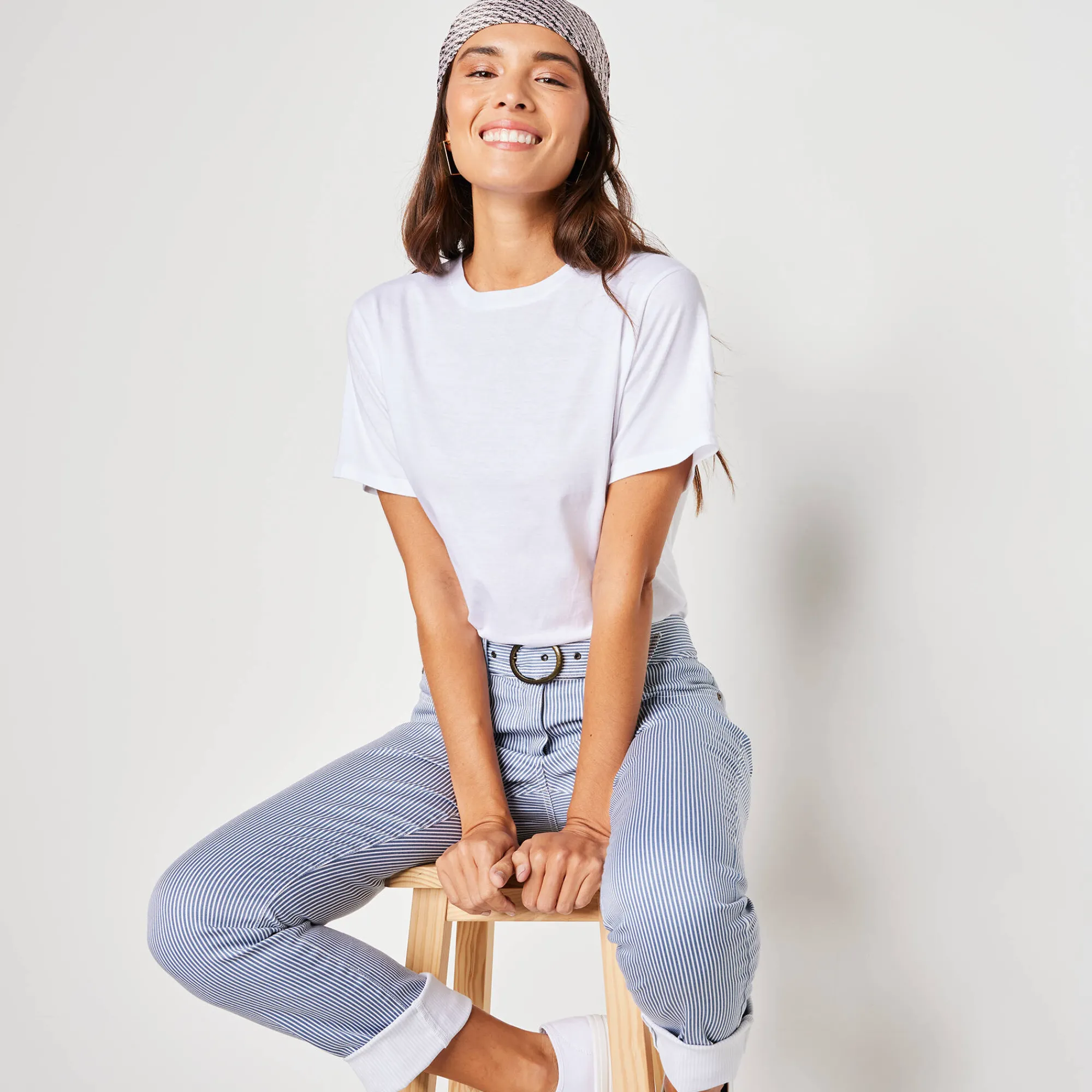 T-Shirt En Topje<Blancheporte Loose' T-shirt in katoen, effen wit
