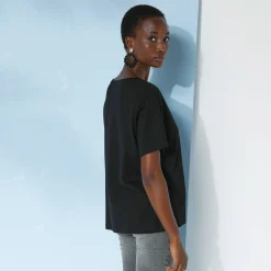 T-Shirt En Topje<Blancheporte Loose' T-shirt in katoen, effen zwart