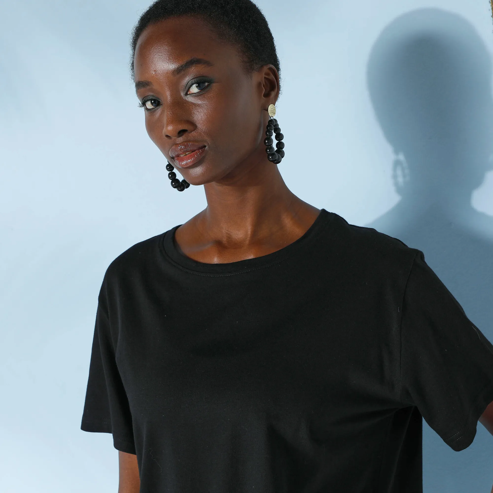 T-Shirt En Topje<Blancheporte Loose' T-shirt in katoen, effen zwart