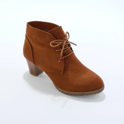 Feestelijke Schoenen|Bottines En Boots<Blancheporte Low-boots met hak in houtstijl chocolade
