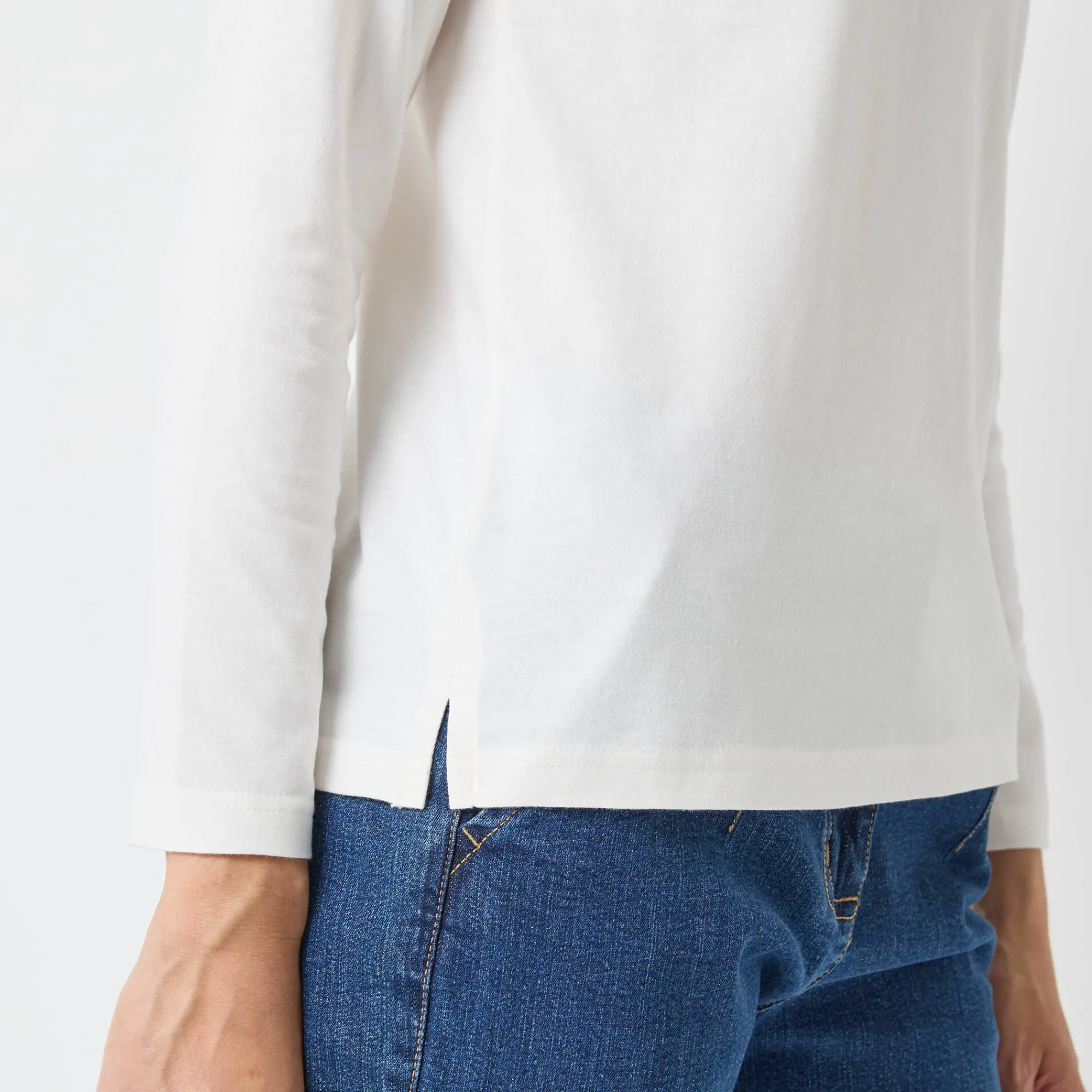 T-Shirt En Topje<Blancheporte Marineshirt met lange mouwen, geborduurd hartje in effen of luipaard ecru / chocolade