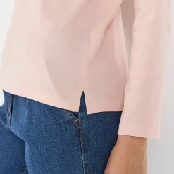 T-Shirt En Topje<Blancheporte Marineshirt met lange mouwen, geborduurd hartje in effen of luipaard zachtroze