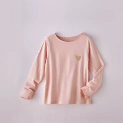 T-Shirt En Topje<Blancheporte Marineshirt met lange mouwen, geborduurd hartje in effen of luipaard zachtroze