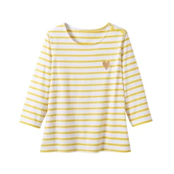T-Shirt En Topje<Blancheporte Marine-T-shirt met goudkleurig hartborduursel wit / anijs