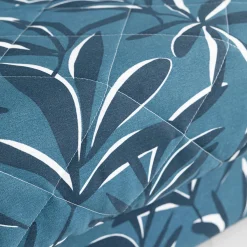 Zitbankhoes<Blancheporte Matelasserde hoes voor clic-clac met bladerenprint blauw