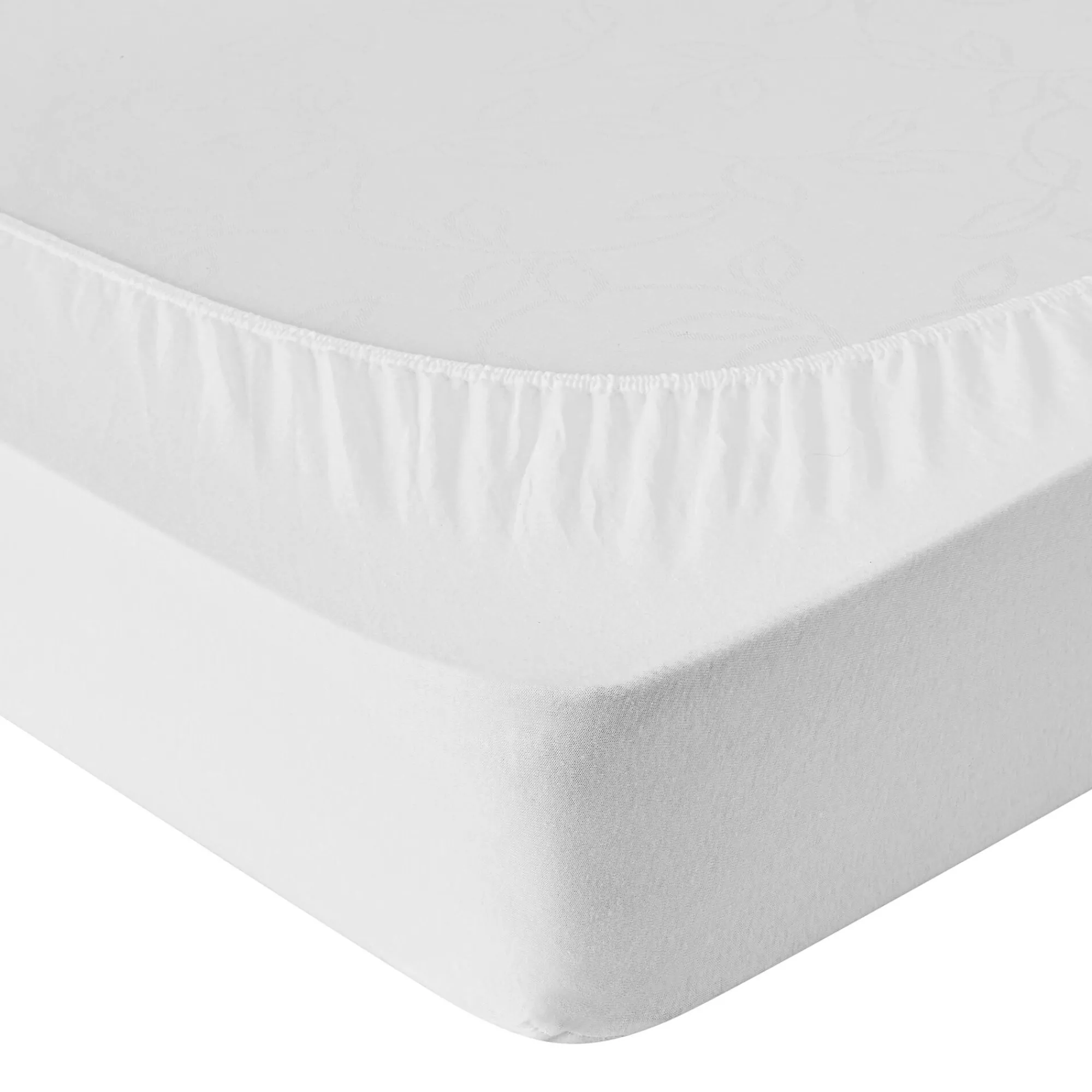 Matrasbeschermer<Conforlux Matrasbeschermer in absorberend molton 400 g/m2, hoes 30 cm wit