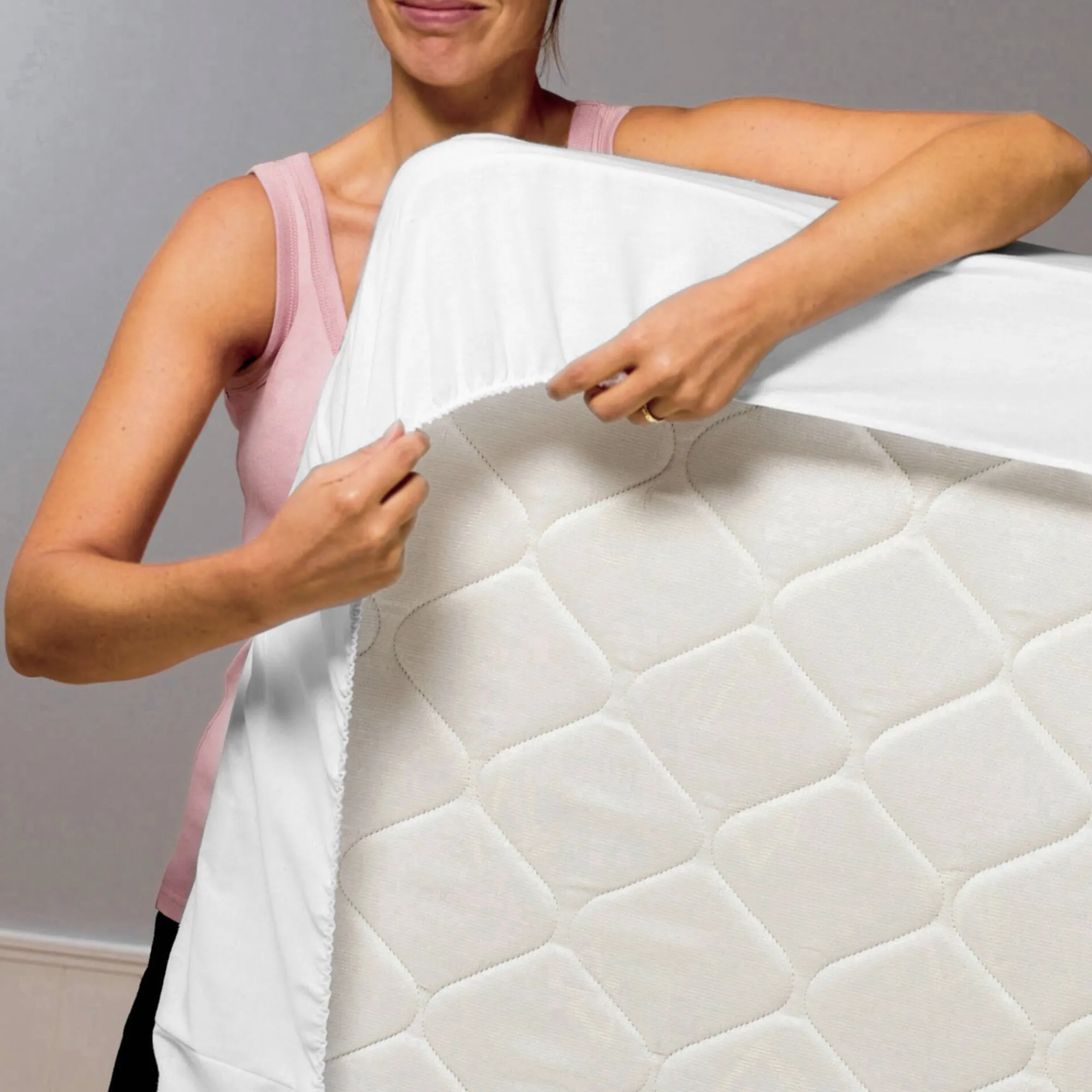 Matrasbeschermer<Blancheporte Matrasbeschermer in absorberend bi-rekbaar molton wit