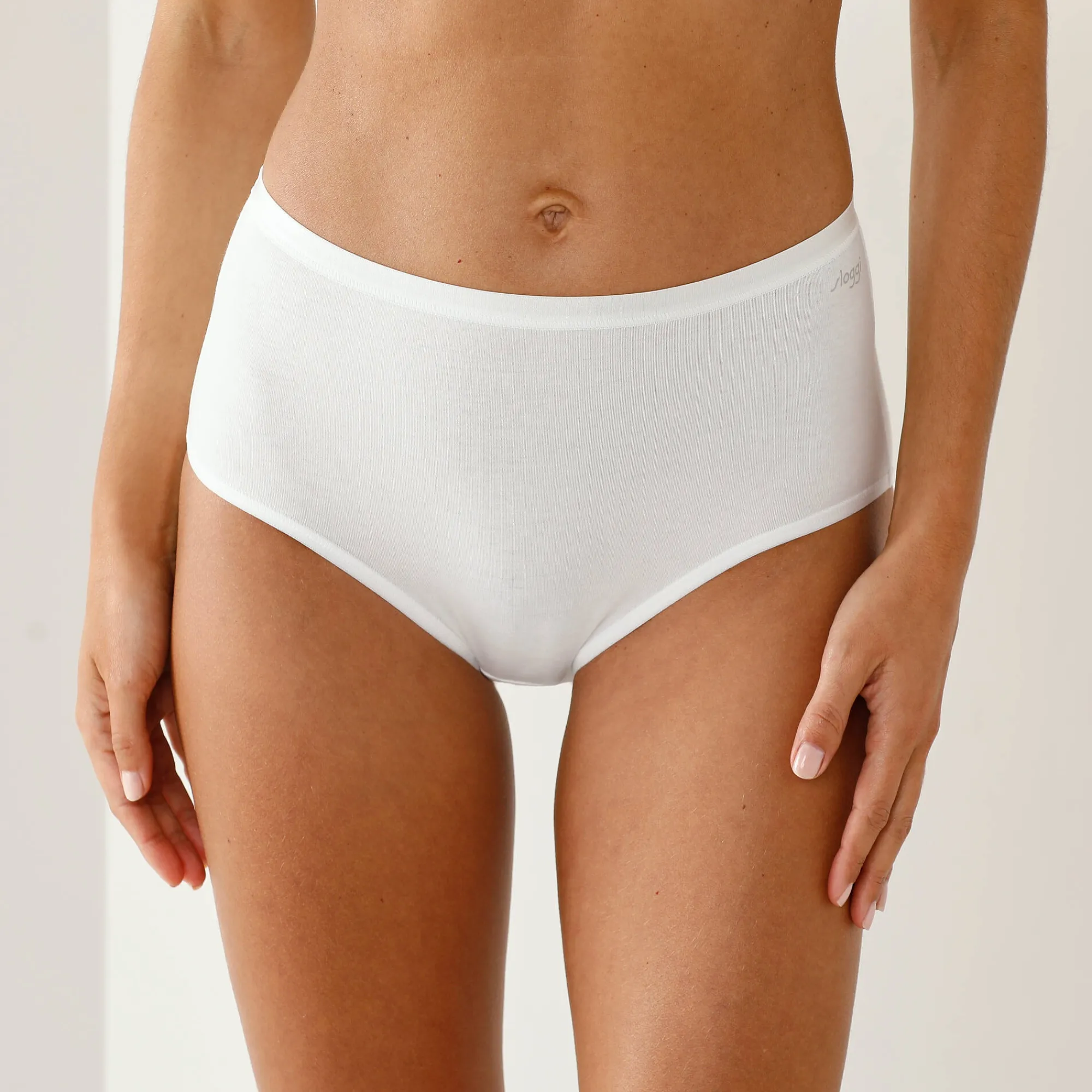 Slip En Shorty<Sloggi Maxislip "Go Daily Cotton" in stretchkatoen - 2+1 gebroken wit