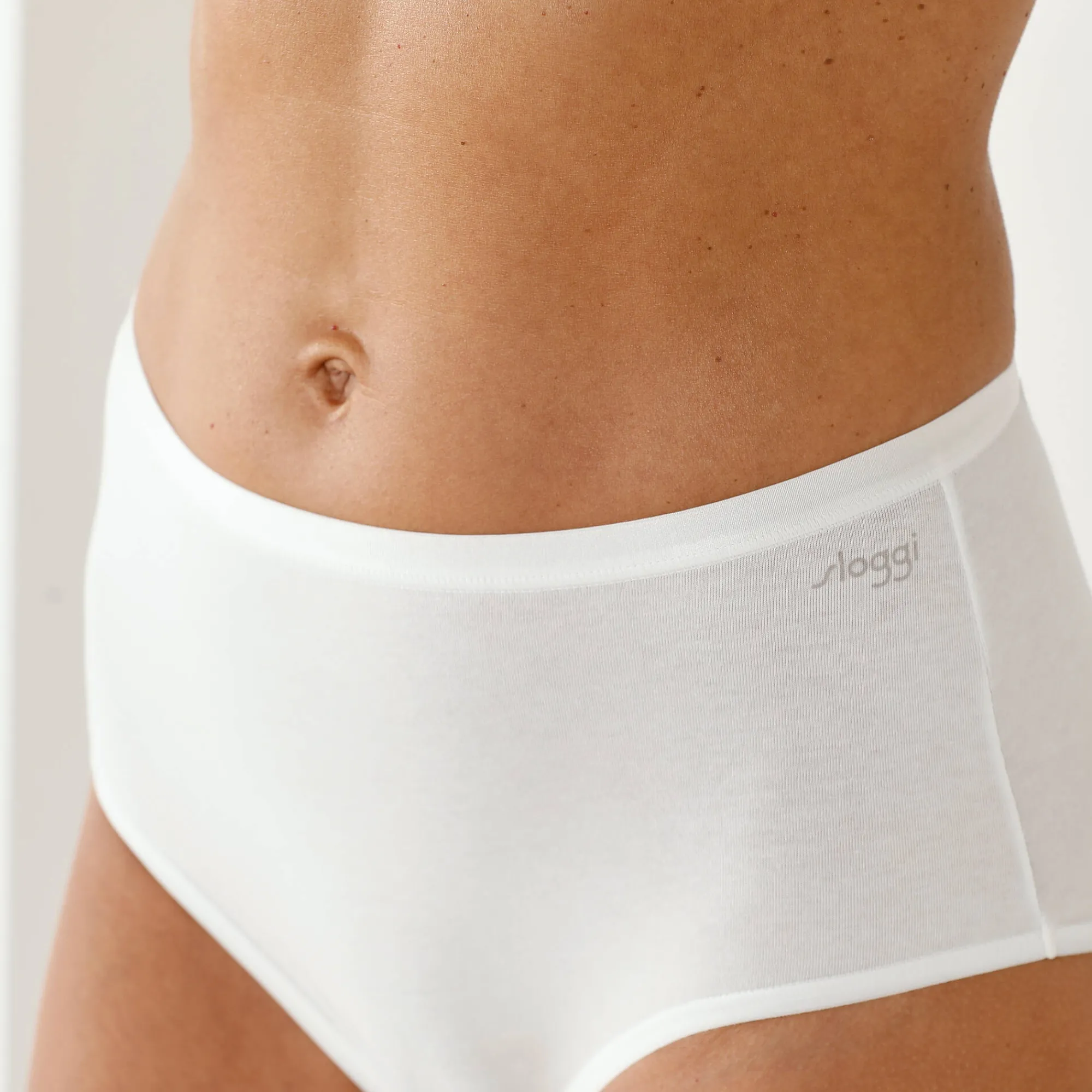 Slip En Shorty<Sloggi Maxislip "Go Daily Cotton" in stretchkatoen - 2+1 gebroken wit