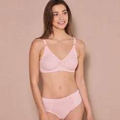 Slip En Shorty<Blancheporte Maxislip in ajourkatoen - Set van 2 grijsroze + ivoorkleur