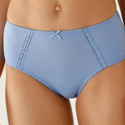 Slip En Shorty<Blancheporte Maxislip in ajourkatoen - Set van 2 blauw + parma