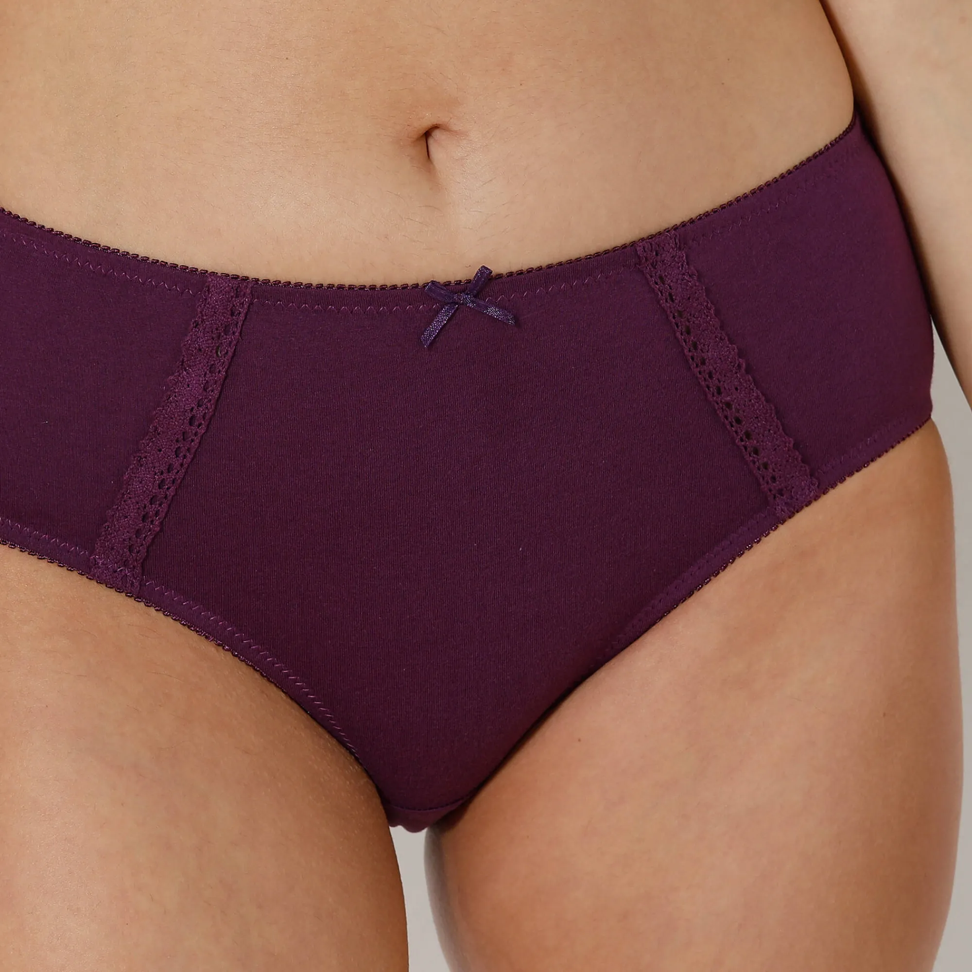 Slip En Shorty<Blancheporte Maxislip in ajourkatoen - Set van 2 fuchsia + pruim