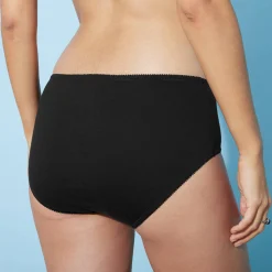 Slip En Shorty<Blancheporte Maxislip in ajourkatoen - Set van 2 wit + zwart