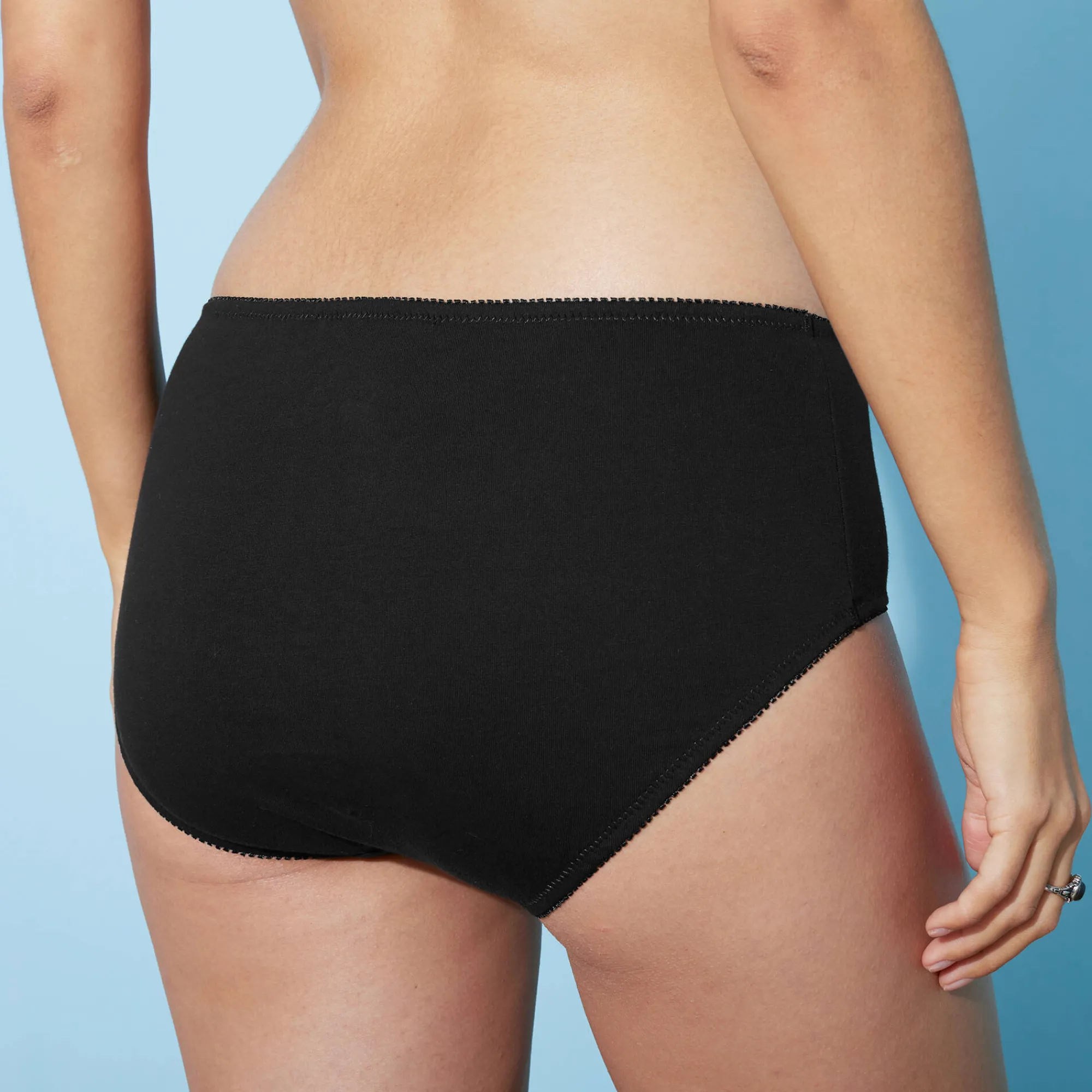 Slip En Shorty<Blancheporte Maxislip in ajourkatoen - Set van 2 wit + zwart