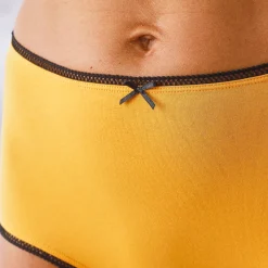 Slip En Shorty<Blancheporte Maxislip in katoen bedrukt met bijpassende bijenmotieven - set van 4 zwart / geel
