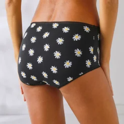 Slip En Shorty<Blancheporte Maxislip in katoen bedrukt met bijpassende bijenmotieven - set van 4 zwart / geel
